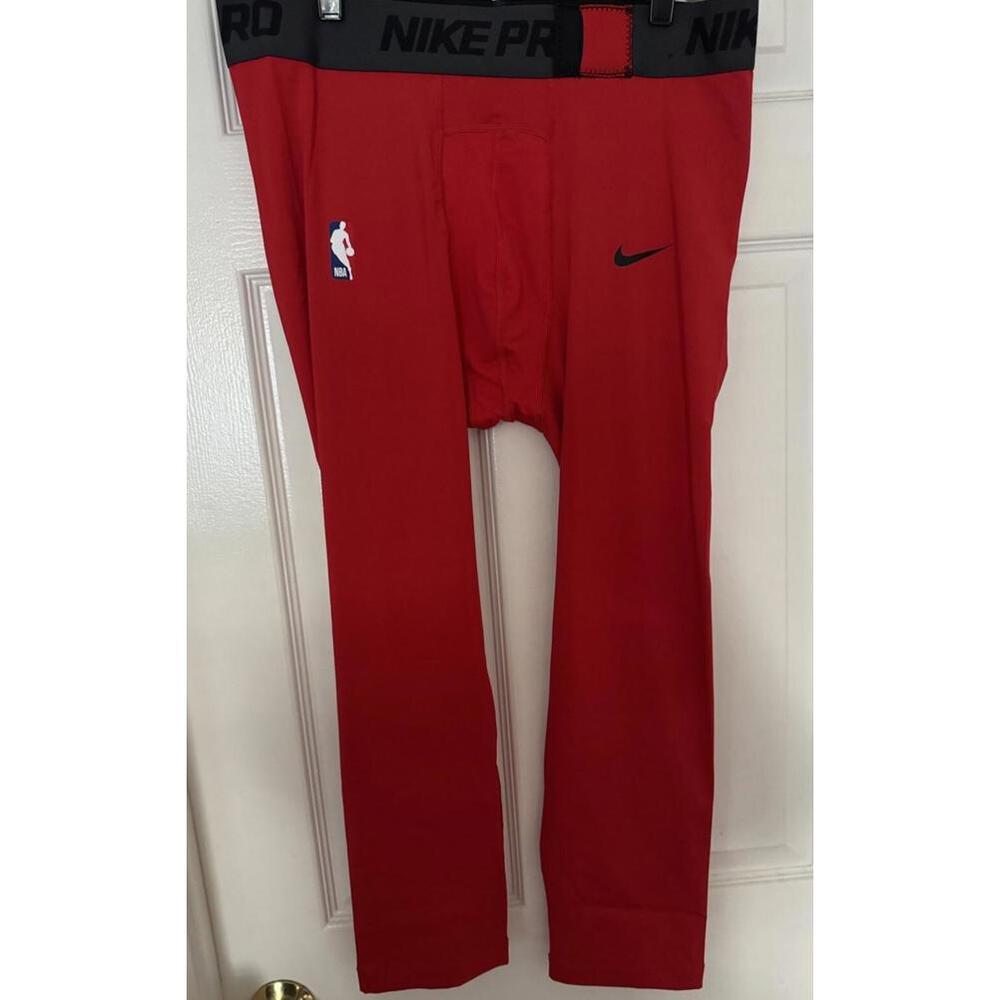Nike NBA Pro Stock Men’s XXL-Tall Dri-FIT 3/4 Red Compression Tights DN1547-657